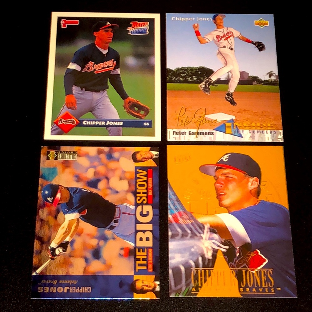 Chipper Jones Atlanta Braves Baseball Card Lot